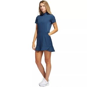 Adidas Navy Quarter Zip Frill Golf Dress, Medium